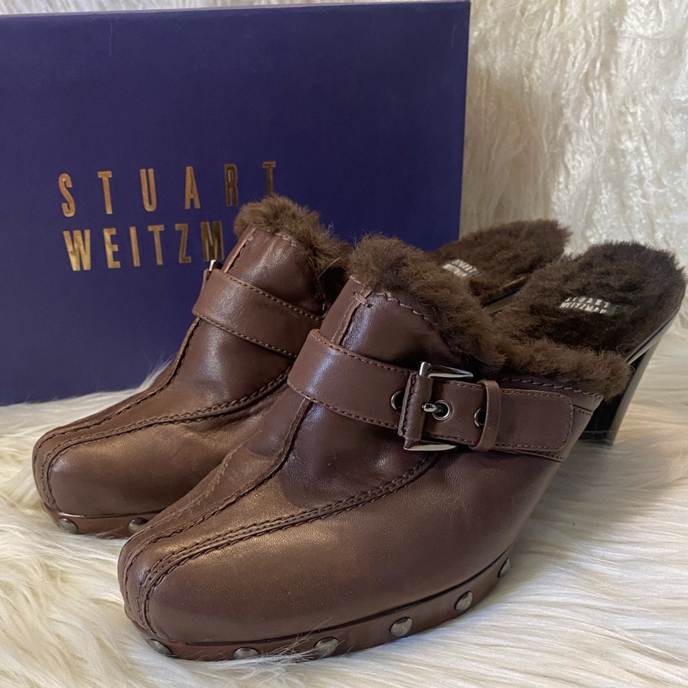 Stuart Weitzman leather clogs